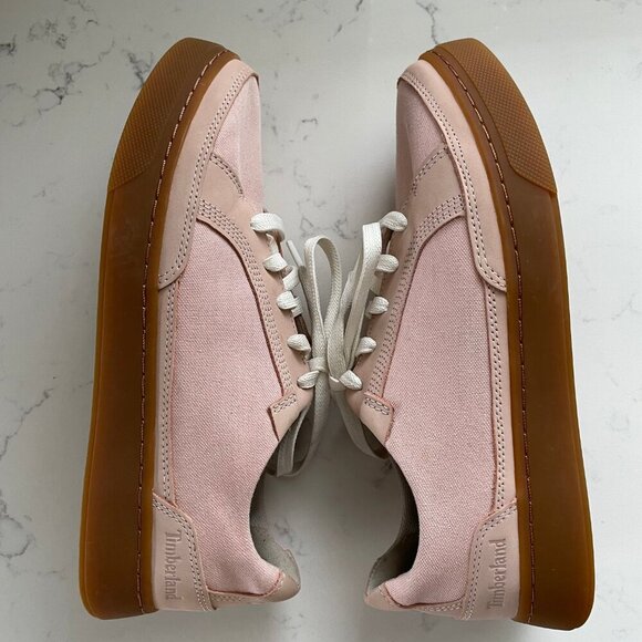 Timberland Earthkeepers LaceUp Sneakers Textile & Leather Trim Bleached Pink 8.5 - Picture 5 of 13